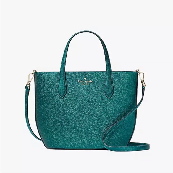 Kate Spade Glitter Glimmer satchel bag
NWT festive teal - Picture 3 of 6